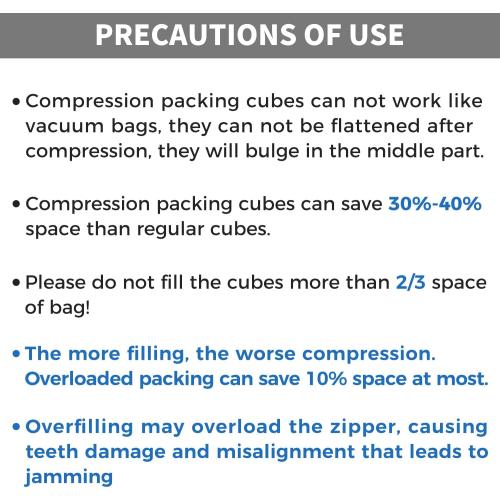 BAGAIL 4 Set/6 Set/8 Set Compression Packing Cubes Travel Accessories Expandable Packing Organizers (Cloth Pattern, 4-Black)