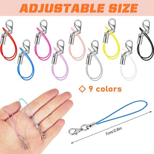 Flutesan 50 Pcs Lobster Clasp Cords Charm Straps Wrist Lanyards, 9 Colors