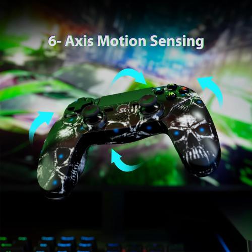 Controller for PS4, Wireless Controller Black for Sony PlayStation 4/Slim/Pro, Remote Control with Double Vibration/6-Axis Motion Sensor/Sensitive Touch Pad/Speaker & 3.5mm Audio Jack/800mAh Battery