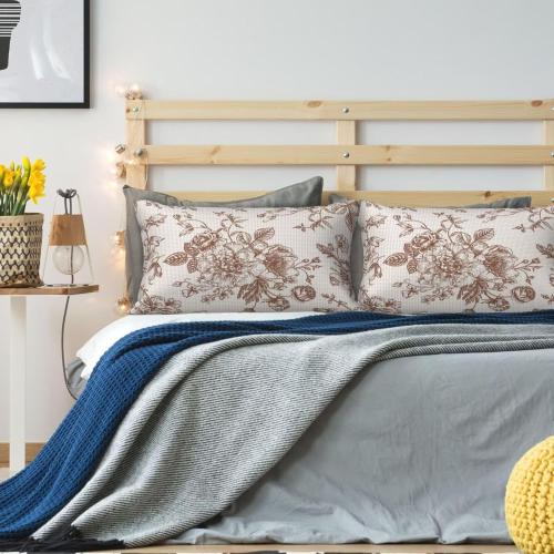 Dark Brown Floral Lumbar Pillow Covers 12x20 Set of 2 Vintage Chinoiserie Flower Decorative Throw Pillowcases Farmhouse Rectangle Cushion Case for Couch Bed Sofa Chair Outdoor Home Decor