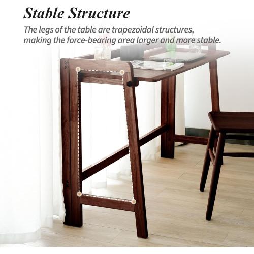 Size 39.4 W x 27.6 H x 13.6 D Inches, Computer Desk, Foldable Desk, Home Office Desks, Solid Wood Writing Desk, Mid Century Modern Desks, Oak Study Table, Folding Desks for Small Spaces, 39.4 W x 27.6 H x 13.6 D Inches, Walnut