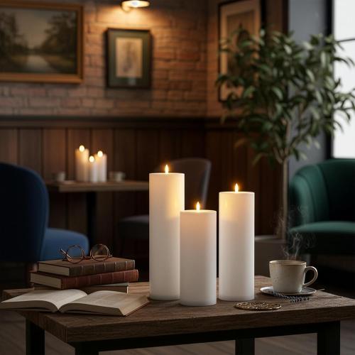 Flameless LED Candles, Flickering Larger Candles with Remote Control & Timer, Battery Operated Waterproof Pillar Candles,3pc for Valentine's Day,Indoor Outdoor Lanterns,Church,Wedding,Patio Porch