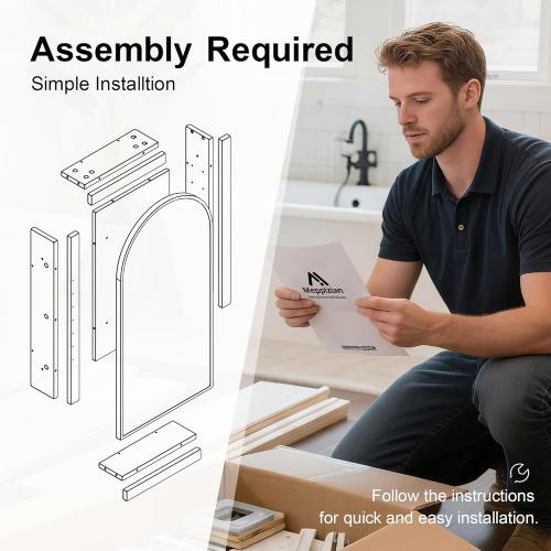 Size 16x31 Color brass Gold Recessed Medicine Cabinet Mirror,Brushed Brass Gold Arched Medicine Cabinet with Mirror for Bathroom,Metal Edge Mirrored Medicine Cabinets,in Wall Arch Mirrored Cabinets with Storage 16x31