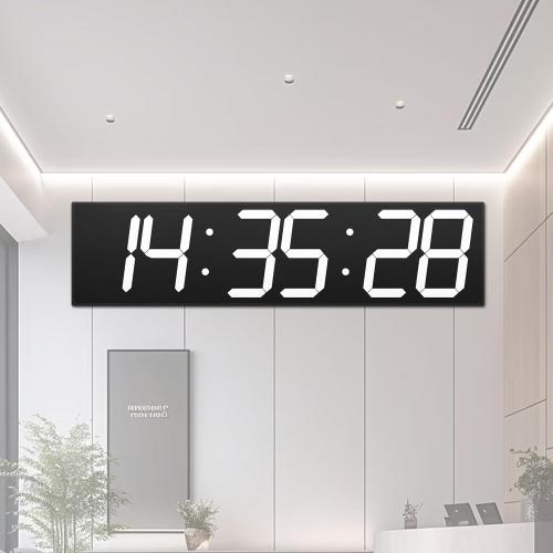 Large Digital Wall Clock 28 with GPS Auto-Sync, Remote Control & Timer, Wall-Mounted for Classroom, Office, Gym, Conference Room