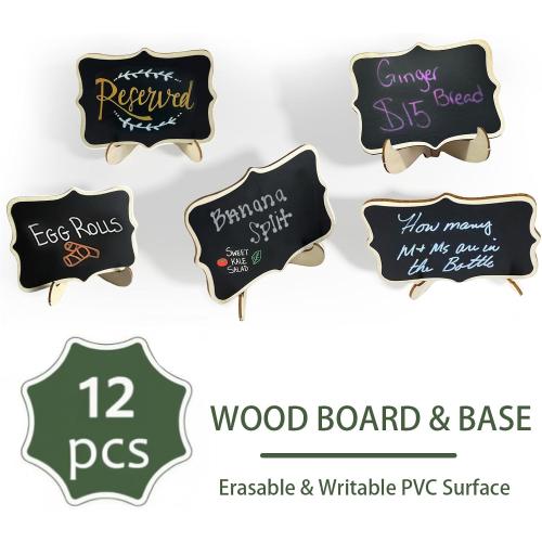 3 pcs Mini Chalkboard Signs with Stand,Food Labels for Party Buffet, Food Tag/Name Card for Wedding Table, Name Tag Drink Labels Taco/Candy Bar/Bake Sale Food Sign, Catering Supplies Buffet Display