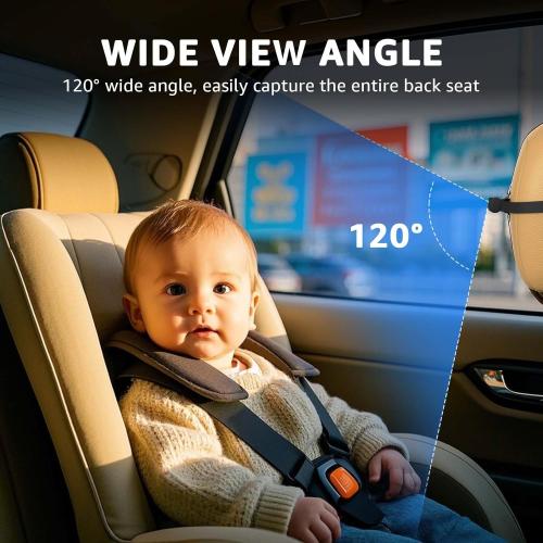 Black 4.3 GROWNSY Baby Car Camera, HD Display Baby Car Mirror with Night Vision Feature, 4.3 inch Baby Car Camera with Monitor Wide Clear View, Backseat Camera Rear Facing to Observe Baby’s Every Move