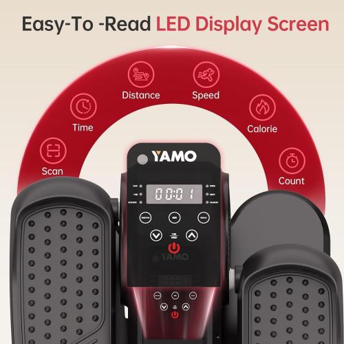 Dark Grey YAMO Under Desk Elliptical Machine Seated Ellipse Leg Exerciser for Seniors Fully Assembled Quiet Portable Elliptical Pedal Exerciser with Remote Control 12 Adjustable Speed Levels