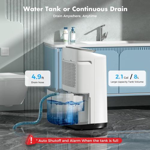 Size 120 pints Dehumidifier for Basement 6,000 Sq Ft, 120 Pints Max. Smart Compressor,Intelligent Humidistat, Smart App-Controlled with Darin Hose And App Control for Basement, Bathroom,Living room,Bedroom,Home