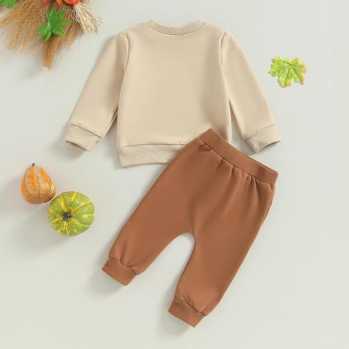 Adobabirl Toddler Baby Halloween Outfit Boy Girl Pumpkin Patch Crew Sweatshirt and Pants Set Halloween Fall Baby Clothes (2-3T)