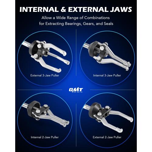 Orion Motor Tech Slide Hammer, 9-Way Internal/External Slide Hammer Puller Set - Pulls Hubs, Rear Wheel Axle Shafts, Bearings, Bushings, Seals, Retainers - missing parts