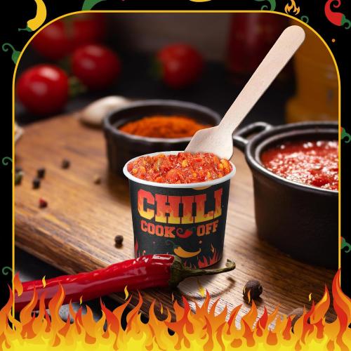 Teenyyou 100 Pcs Chili Cook off Decorations, 2 oz Mini Tasting Cups, Black