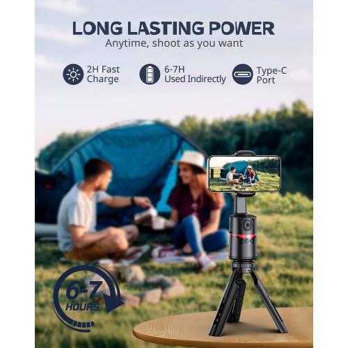 UBeesize Auto Face Tracking Tripod with Adjustable Desk Tripod, 360° Rotating vlogging kit for iPhone with Remote & Gesture Control, Rechargeable Selfie Fill Light, No App Required