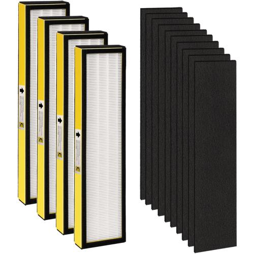 4 10FLT5000 Replacment Filter C is Combined by HEPA Activated Carbon Material,Compatible with Air Purifier AC5000, AC5000E, AC5250PT, AC5350B, AC5350BCA, AC5350W Filter-4HEPA 10Pre-Treatment Filter(4)