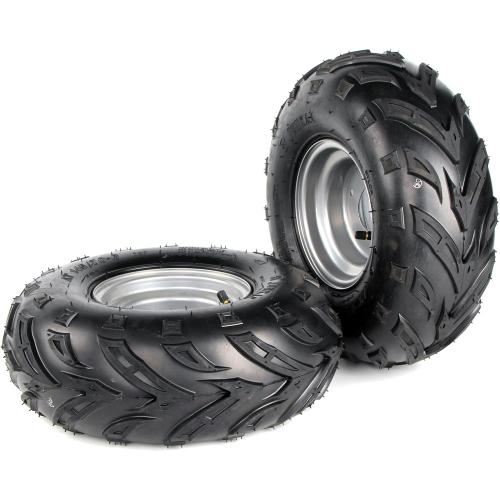 145/70-6 Wheels,145 70-6 ATV Wheels for Quad ATV Go Kart Tubeless Tyres Kazuma Roketa 110cc Motovox MBX10 MBX11 MBX12 RT100 (Silver)