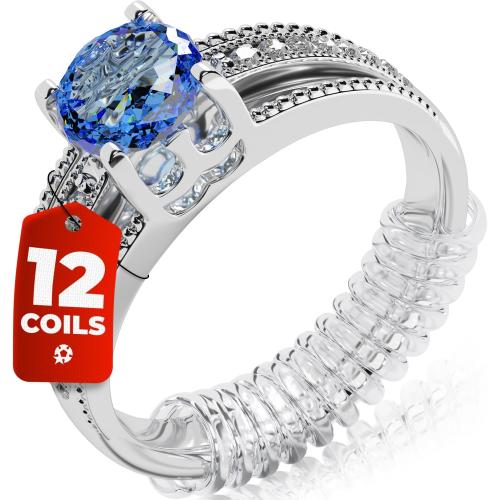 Ring Sizer Adjuster for Loose Rings - 12 Pack, Guards, Spacers & Tighteners, Fits Bands Up to 6mm, Reduces Size by 0.5-1.5, Invisible Design for Women & Men by 5 STARS UNITED