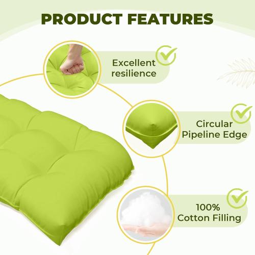Lime Green Wicker Chair Cushions of 5 Pieces, Waterproof Outdoor Loveseat Cushion for Wicker Furniture, 1 Love Seat Cushion, 2 U-Shape and 2 Lumbar Pillows for Patio Furniture