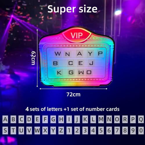 Bottle Service Sign,Bottle Presenter for Night Club,Bottle Service Lights Sign with 4 Set Letters & 1 Set Number,for Wedding, Birthday Parties,(VIP)