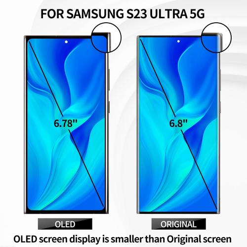 OLED for Samsung S23 Ultra 5g Screen Replacement for Samsung Galaxy S23 Ultra LCD for Samsung S23 Ultra 5g Display Touch Digitizer Screen Assembly Replacement with Frame Black (US Version)