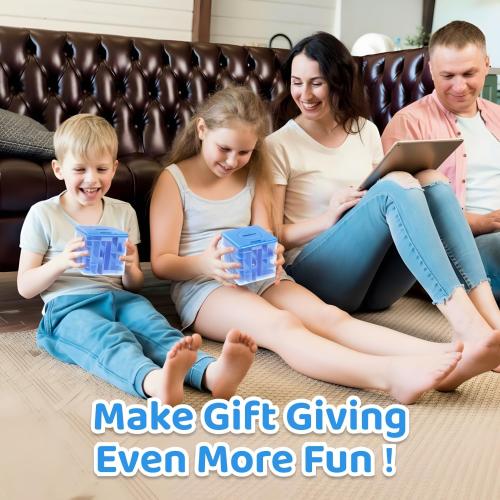Money Maze Puzzle Boxes Blue, Money Gift Boxes for Cash Pop Up, Money Puzzle Box for Cash Gift Kids Adults