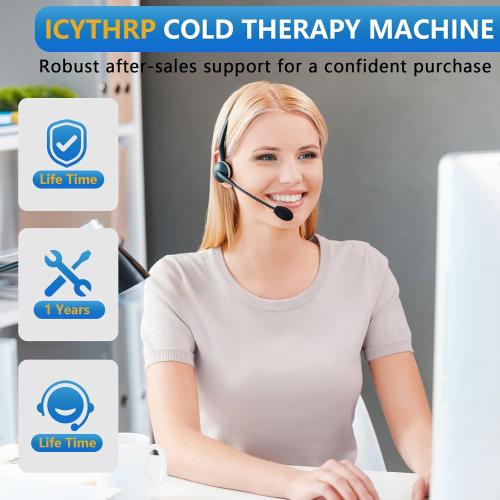 Cold Therapy Machine with Programmable Timer, Ice-Machine-for-Knee-After-Surgery, Knee Replacement Recovery Equipment, Cryotherapy Pain Relief w/Compression Pad for Shoulder, Ankle (Gray)