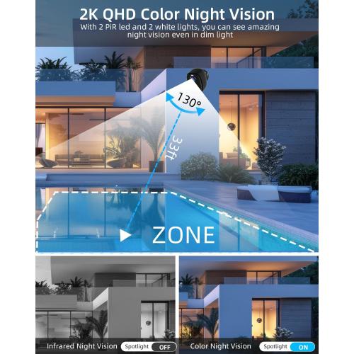 5G/2.4G WiFi Security Cameras Wireless Outdoor, 2K 5G Security Camera with AI Motion Detection, Color Night Vision, Siren, IP65, 2-Way-Audio, Support Alexa&Google Assistant, Cloud/SD (1)