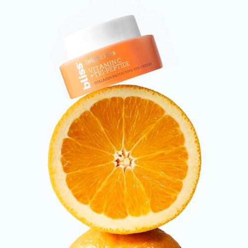 Bliss Bright Idea Vitamin C Eye Cream - Brighten & Hydrate Anti-Aging Treatment, Reduces Fine Lines, Boosts Collagen & Firms, 3-O-Ethyl Ascorbic Acid, Tri-Peptide & Licorice Root, 0.5fl oz