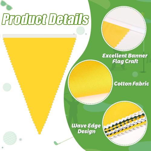 MARFOREVER 28 FT 30 Pcs Spring Yellow Green White Pennant Banner Flags