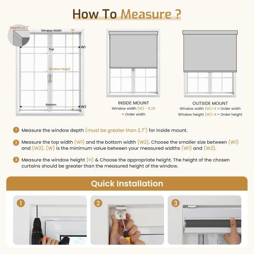 Grandekor Motorized Roller Shade with Remote Control, Motorized Blinds100% Blackout Electric Shades, Cordless Window Blinds Shades for Bedroom Living Room Office,Dark Grey,