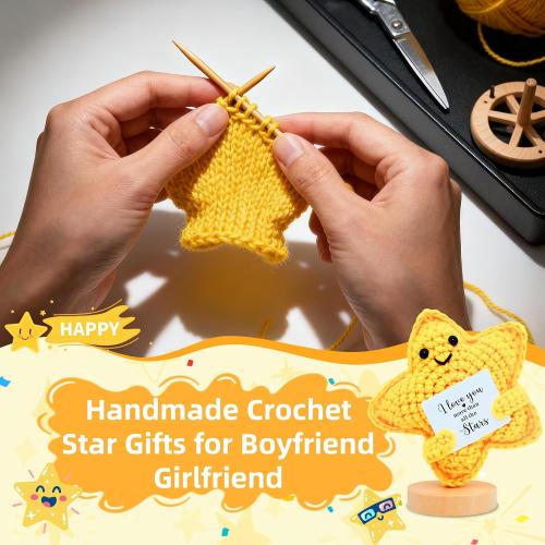 Unique Easter Birthday Gifts for Boyfriend Girlfriend Crochet Star Decor, Birthday Anniversary for Women Men Him Her Mothers for Husband Wife I Love You Romantic to My Love