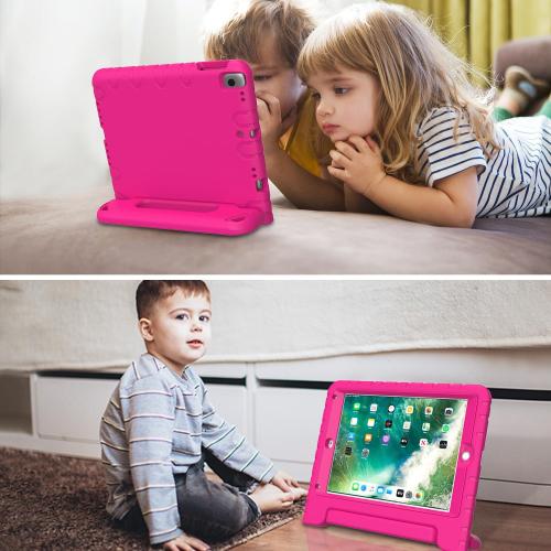 AVAWO Kids Case for iPad 9.7 2017/2018 & iPad Air 2 with Built-in Screen Protector - Light Weight Shock Proof Convertible Handle Stand Friendly Kids Cover for 9.7 iPad 5th & 6th Gen, Magenta/Rose