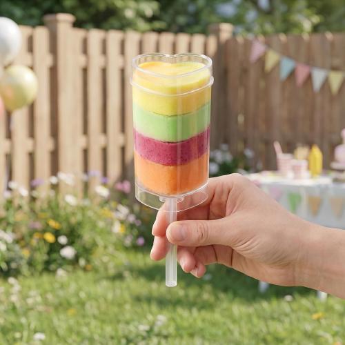 Jucoan 50 Pack Push Cake up Pop Containers with Lid, Mess-Free, Heart Shape