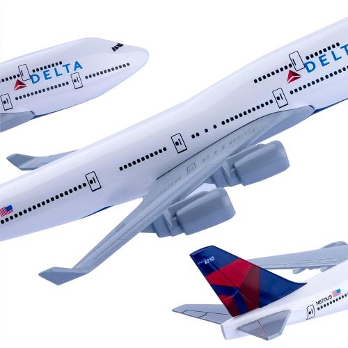 1:400 Scale Model Airplane American Airlines Delta B747 Plane Model Metal Plane Die-cast Alloy Airplanes for Gift and Collection (Delta 747)