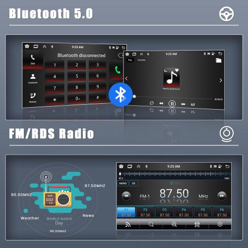 8 Core 6 128G Android 15 Car Stereo Upgrade Radio for Toyota Yaris Vios 2007-2012, 9'' Touch Screen with Wireless CarPlay & Android Auto, AHD Backup Camera, Mirror Link, GPS Navigation