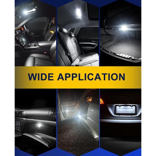 Serundo Auto 578 Led Bulb 211-2 41mm 42mm 1.65in for Car Map Light Dome Light, 6000k White Super Bright Interior Led Festoon Bulb,Pack of 4pcs