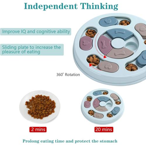 ‼️May have scratches or stains ‼️DR CATCH Dog Puzzle,Dogs Food Toys for IQ Training & Mental Enrichment,Dog Treat Puzzle(Blue)
