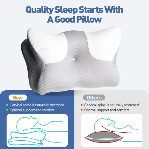 Cervical Neck Pillow for Pain Relief,Ergonomic Side Sleeper Pillow for Neck Support, Contour Pillow Orthopedic Bed for Back Stomach Sleepers,Neck Pillow for Sleeping