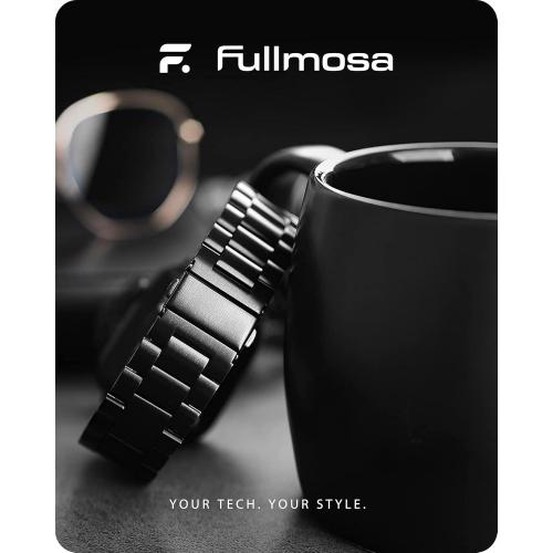 Fullmosa Metal Band Compatible with Apple Watch Bands 45mm 44mm 42mm 46mm 49mm 41mm 40mm 38mm, iWatch Band with Case for Apple Watch Series 11 10 9 8 7 6 5 4 3 2 1 SE3/2/1 Ultra3/2/1 , 42mm 44mm 45mm, Black