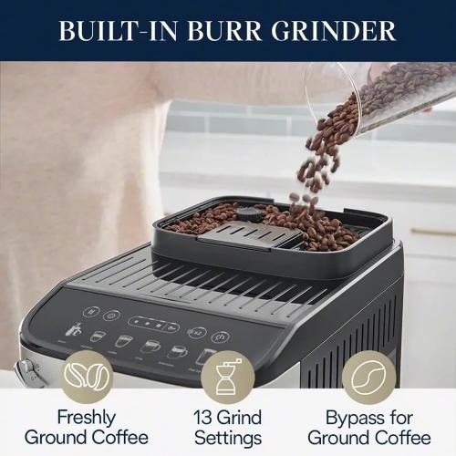 De'Longhi Magnifica Evo Automatic Espresso & Coffee Machine with Manual Milk Frother, Built-in Grinder & Auto-Clean Function - For Latte, Cappuccino, Americano, Iced Coffee, ECAM29043SB ‼️stains and could have missing parts ‼️