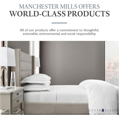 Envirosleep Dream Surrender Firm Support Pillows - Hypoallergenic Polyester Filled Cotton Shell Pillow Set, Standard Size 2 Pillow Set for Hotel or Home Use, by Manchester Mills