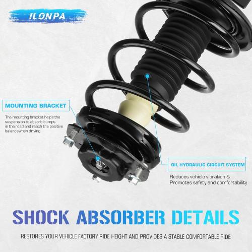 Front Struts Shocks w/Coil Springs for 2004 2005 2006 Toyota Camry/Toyota Solara/Lexus ES330 (Exc. Adaptive Variable Suspension), Strut Shock Absorbers Assembly (Fits 172205 172206)