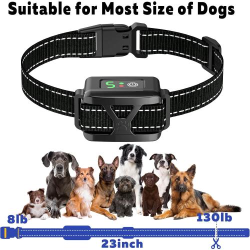 Dog Bark Collar, CMUBH Bark Collar for Large Dog, Rechargeable Anti Bark Collar for Medium Small Dogs with 5 Adjustable Sensitivity and Intensity Beep Vibration