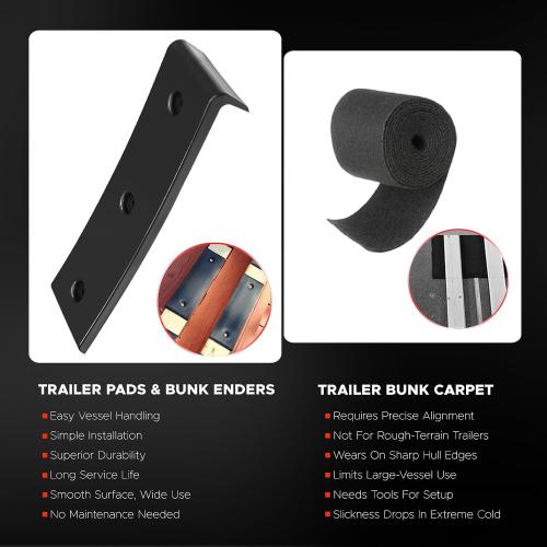 20 pcs Boat Trailer Bunk Slides Kit,Boat Trailer Bunk Slide Pads and Enders Boat Trailer Bunk Slicks for Easier Launching- 16 Pads (3x10)   4 Bunk Enders