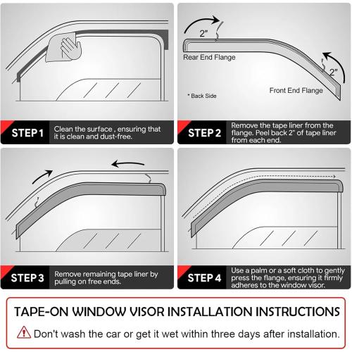 Window Visors Compatible with 2007-2011 Honda CRV，Rain Guards Sun Shields Window Deflector，Tape-On Style，4PCS