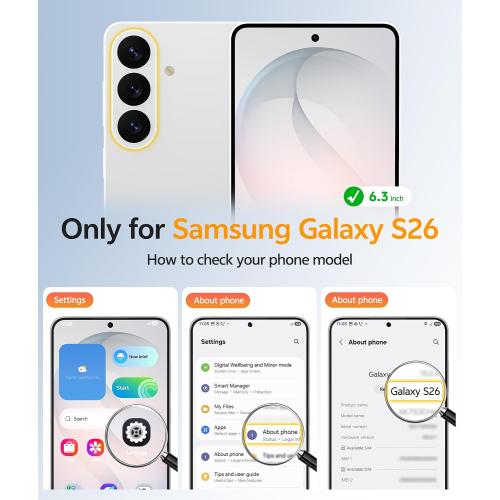 FNTCASE for Samsung Galaxy S26 Case: [Fit for Magsafe] [Screen Protector] Anti Yellowing Transparent Clear Military Grade - Shockproof Protective Phone Cover for Samsung S 26 - Clear