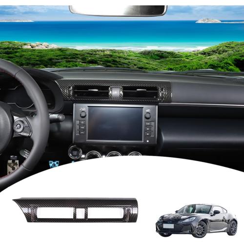 ABS Carbon Fiber Style Car Center Console Conditioning Air Outlet Frame Cover for Subaru BRZ Toyota 86 2022 (Carbon Fiber)
