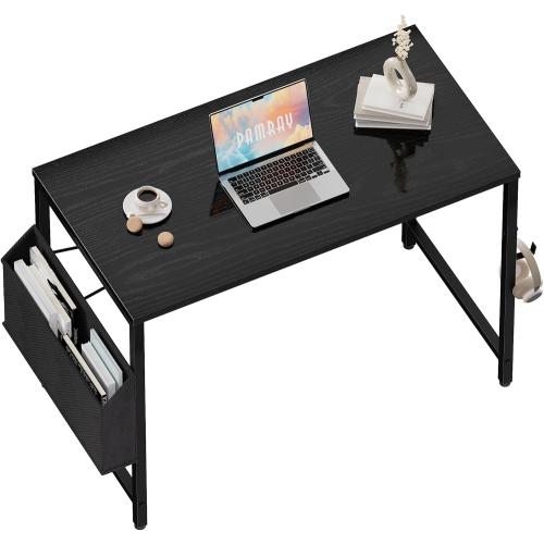 Pamray 32 Inch Computer Desk for Small Spaces with Storage Bag, Home Office Work Desk with Headphone Hook, Small Office Desk Study Writing Table