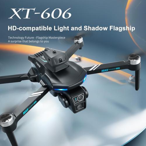 Remote Control Drone with Dual Cameras Obstacle Avoidance Brushless Foldable 360 Degrees Flip WiFi 2.4GHz RC Quadcopter Toy Kids Adults Birthday Gift (Black)