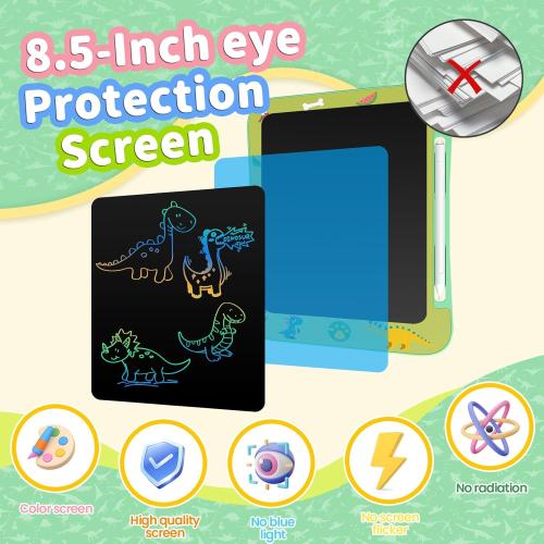 LCD Writing Tablet for Kids, Colorful Screen Drawing Board for 3-7 Year Old Boys & Girls - Educational Toys for Birthday & Christmas (Dinosaur)