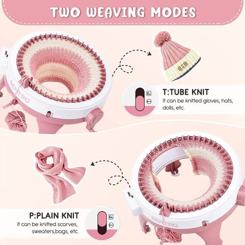 SENTRO 48 Needles Knitting Machine with Row Counter and Plain/Tube Weave Conversion Key, Efficiently DIY Scarf Hat Sock