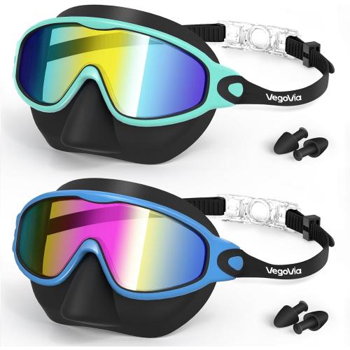 VegoVia 2 Pack Kids Swim Goggles with Nose Cover